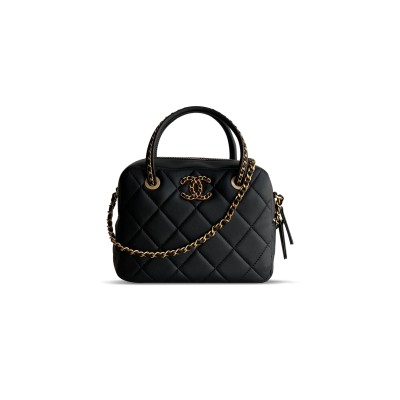 CHANEL 25C GOLD-TONE LAMBSKIN MINI BAG AS5300 (22*18*7cm)